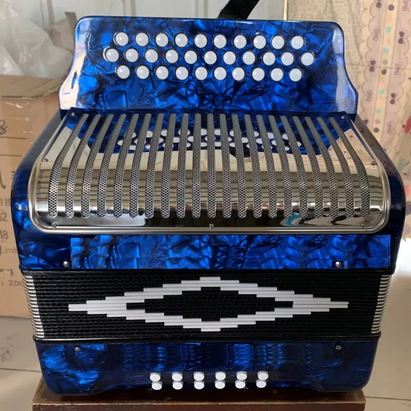 Button Accordion 8 Bass 21 Key 12 Bass 31/34 Key Diatonic Piano Accordion Made of Wood Direct Sale From Factory