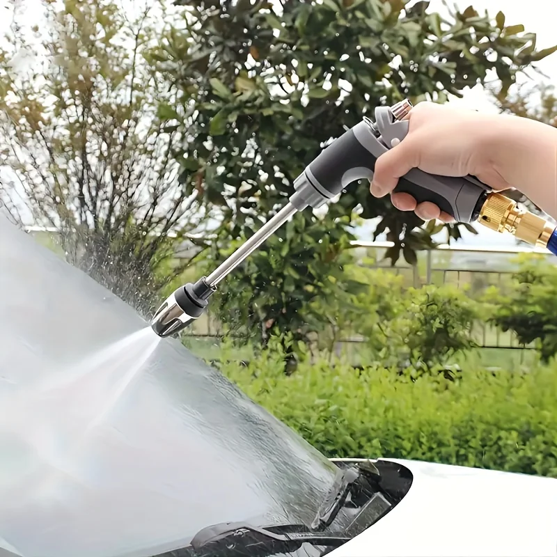 Heavy-Duty High-Pressure Water Gun with Long Handle  for Car/Vehicle Washing, Garden & Home Use  Hose-Connector Compatible