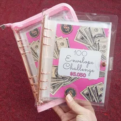 100 Envelopes Money Saving Challenge Binder A5 Savings Challenges Book with Envelopes 100 Pocket Pre-Numbered Save $5050