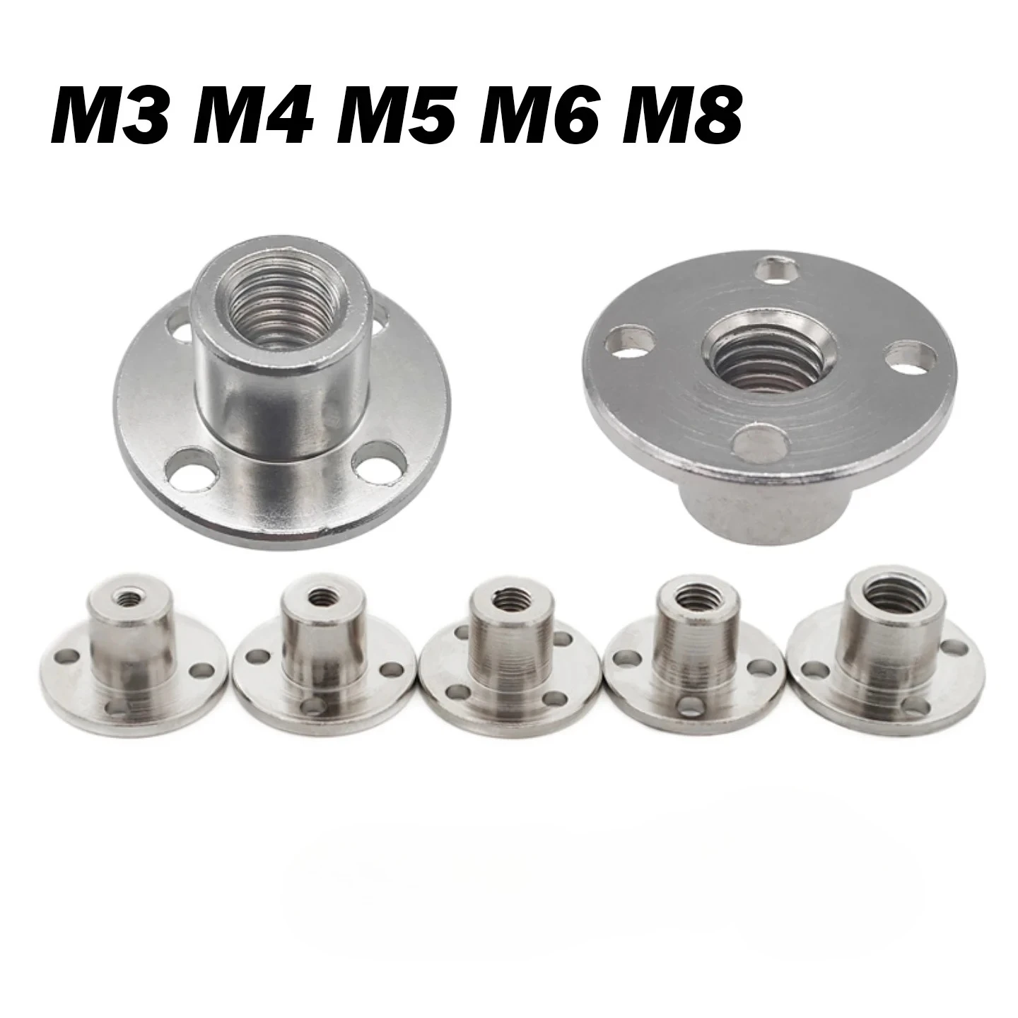 1Pcs/Sets 3mm 4mm 5mm 6mm 8mm Rigid Flange Coupling Motor Guide Shaft Coupler Motor Support Connector for The Threaded Shaft