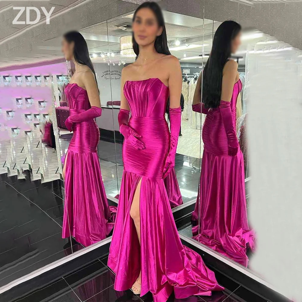 

Customized Simple Long Evening Dresses for Special Occasions Satin Sweetheart Floor-Length Mermaid Women Gala Party Dress 2025