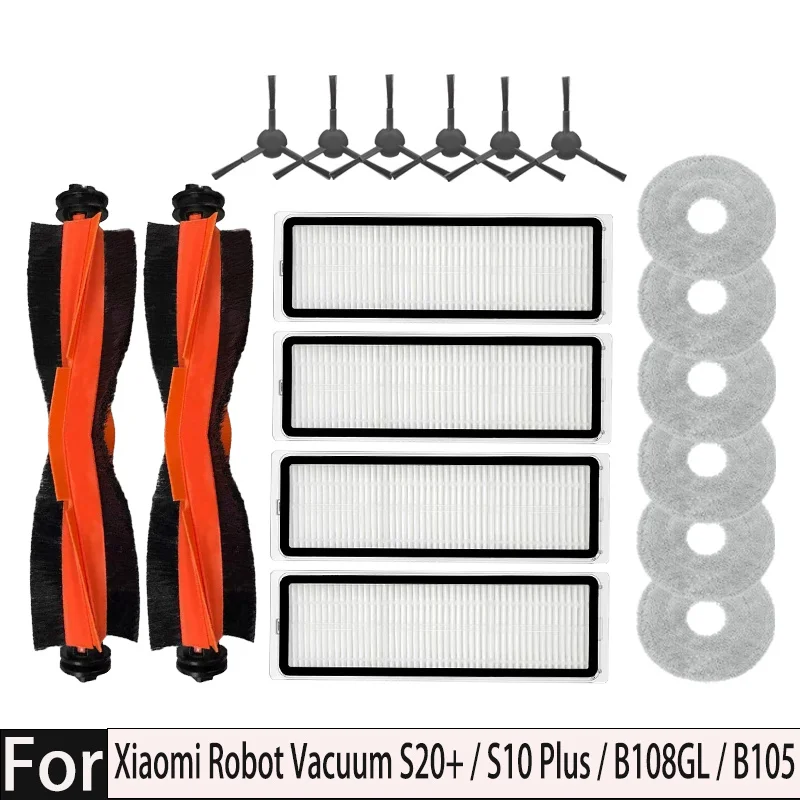 

For Xiaomi Robot Vacuum S20+ / S10 Plus / B108GL / B105 / B108CN B113CN Spare Parts Filter Main Side Brush Mop Accessories