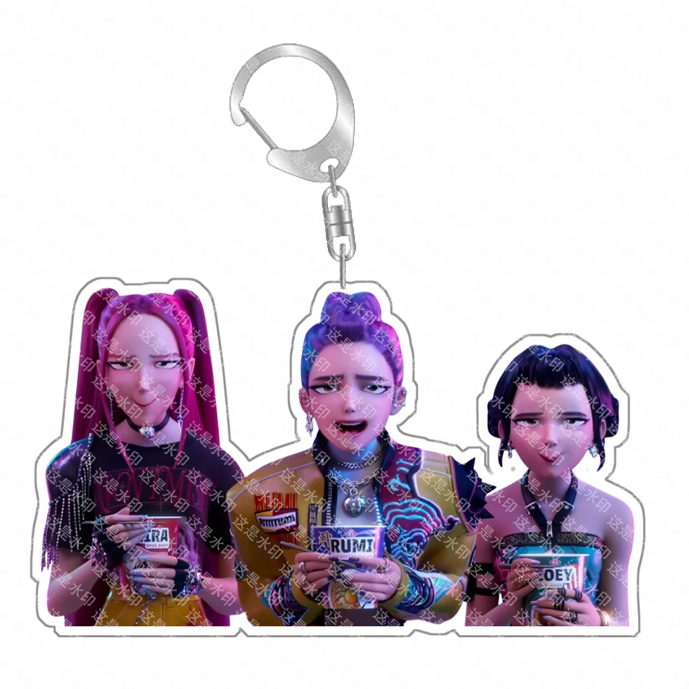 Anime Huntr-x K-Pop Demon Hunters Preorder Keychain - Fan Art Self Made Acrylic Classics Game Collection Toy Charm Girl Gift