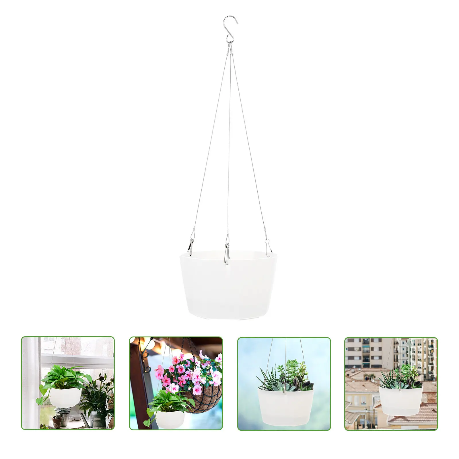 1Set Hanging Plant Pot Durable Weatherproof Design Sturdy Trustworthy Tool Multiple Jobs Suitable Hanging Planter