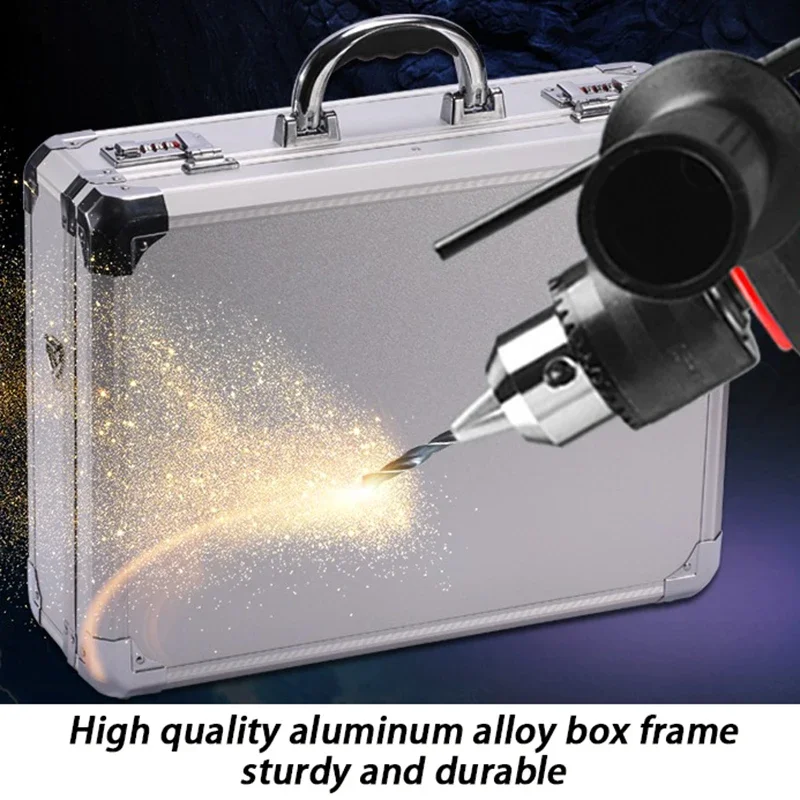 Aluminum Alloy Frame Lock Tool Case Password Handheld Strap Electrician Toolbox Organizer Car Mechanic Hardware