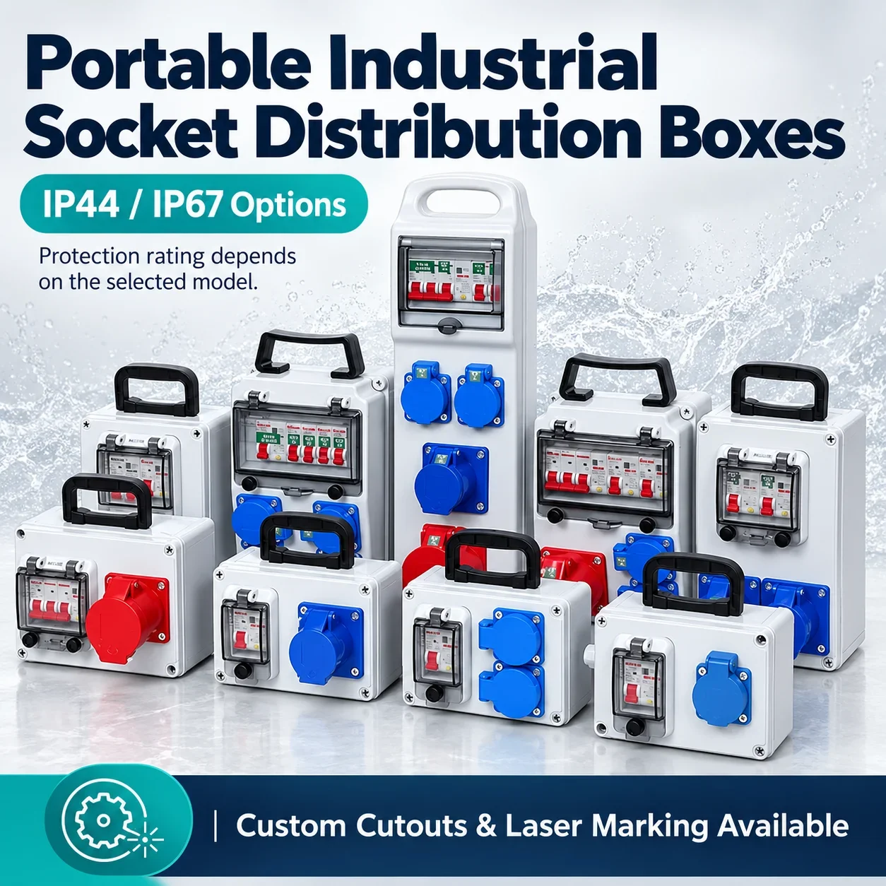 Waterproof Construction Site Temporary Mobile Distribution Box Complete Set for Electrical Inspection