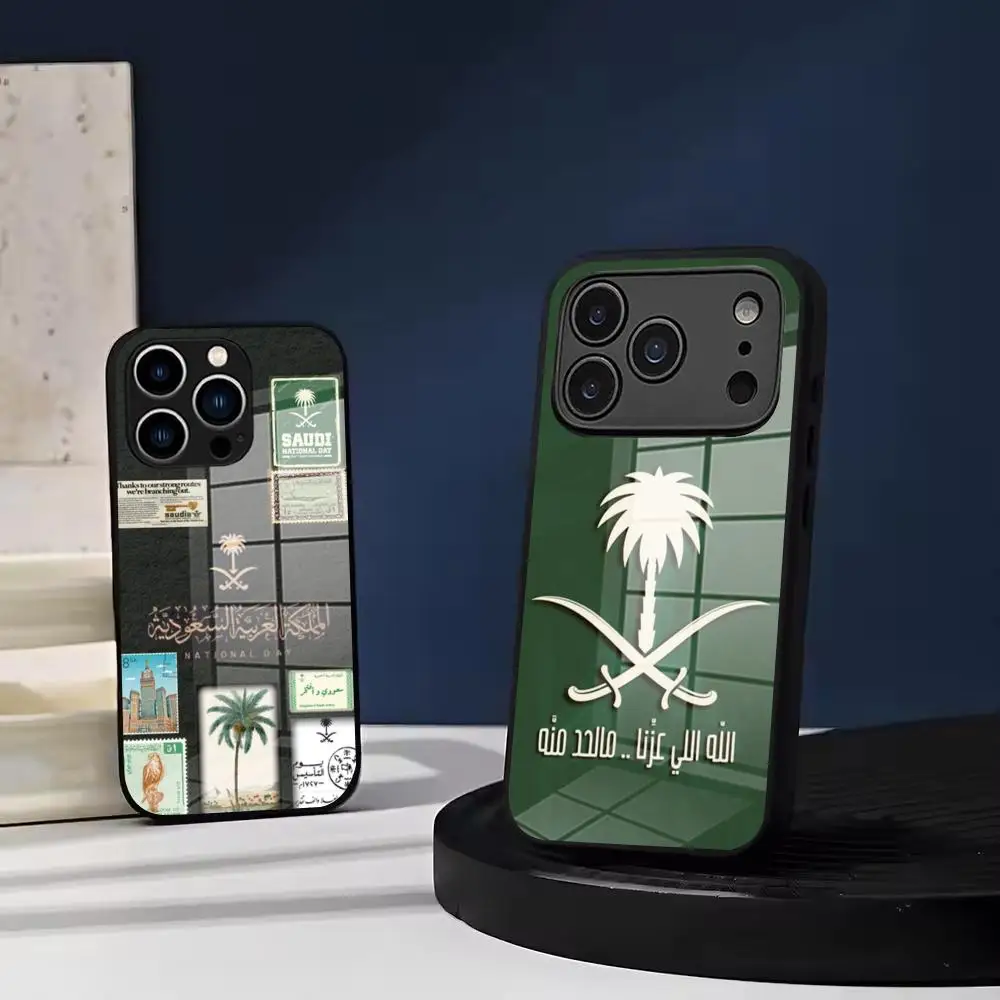 Kingdom of Saudi Arabia Flag Phone Case Tempered Glass For IPhone 17 Air 16 15 Pro Max 14 13 12 Plus Samsung S26 S25 phone case