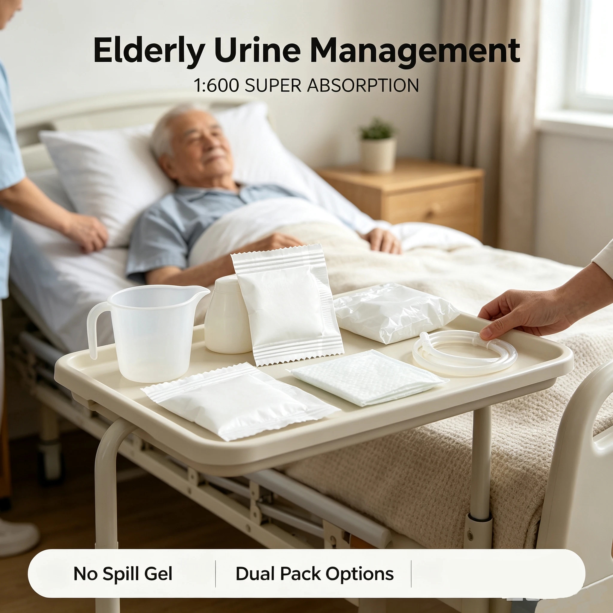 Adult Diaper Urine Solidifier Powder 3s Fast Solidifying Lock Water Deodorant Leak-Proof No Need to Unpack Detachable Bag for Ad