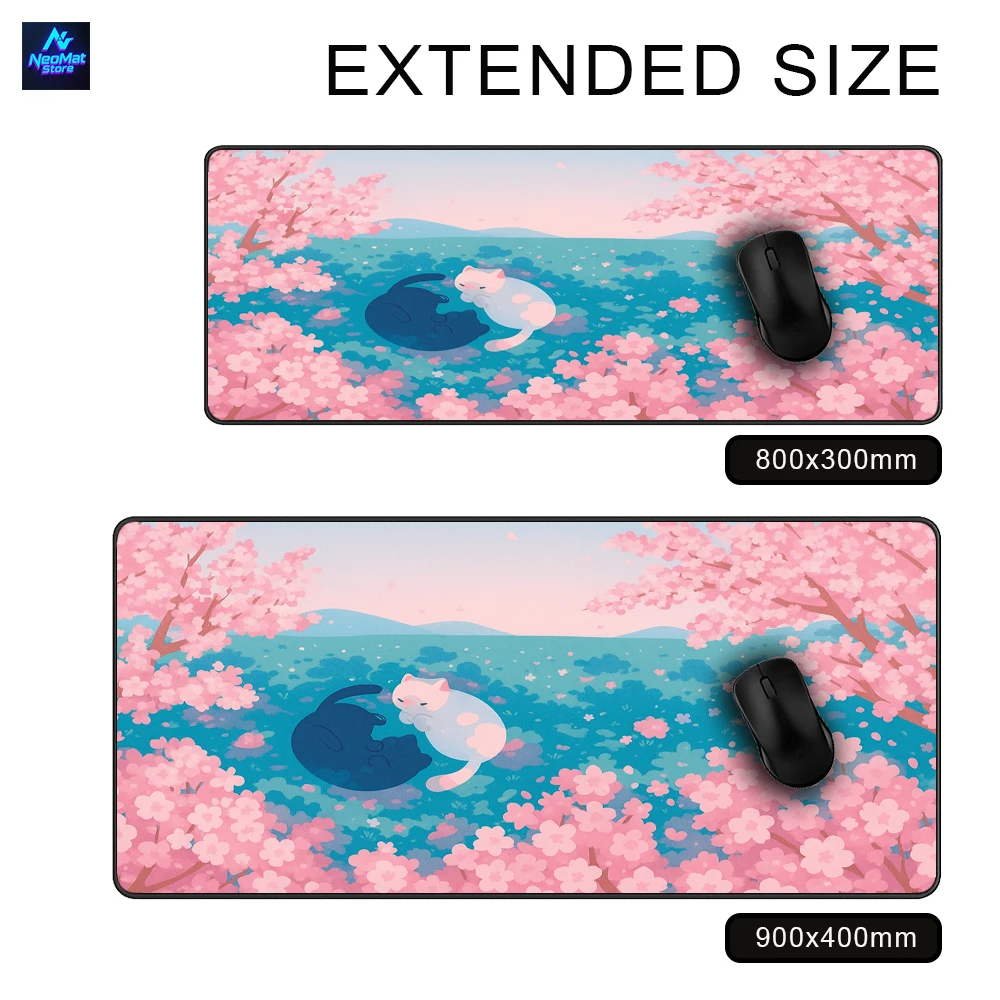 Pink Office Mouse Pad Xxl Cat Desktop Accessories Aesthetic Carpet Keyboard Mat Blue Mousepad Kawaii Computer Mat for Desk Cute
