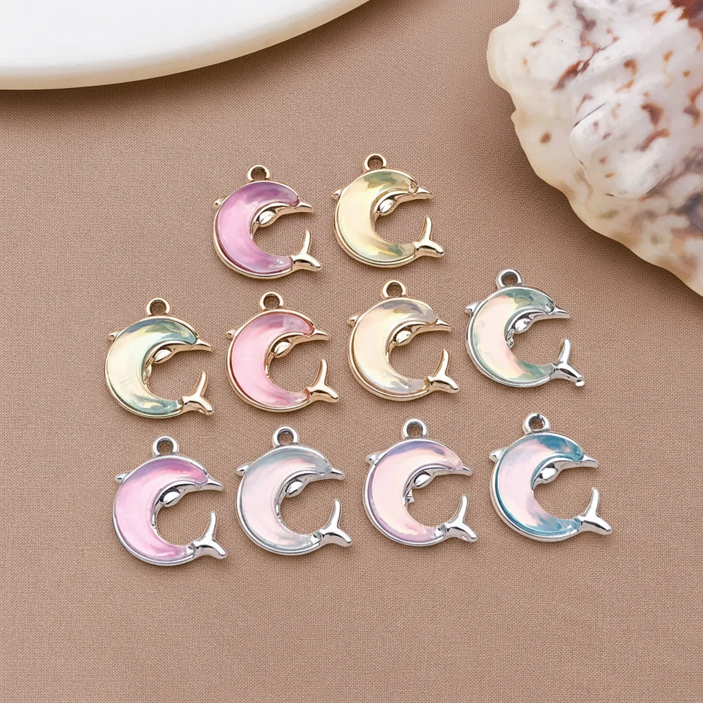 5/10pcs Marine Creatures Whale Enamel Pendant Used For DIY Handmade Necklace Bracelet Earrings And Jewelry Making Accessories