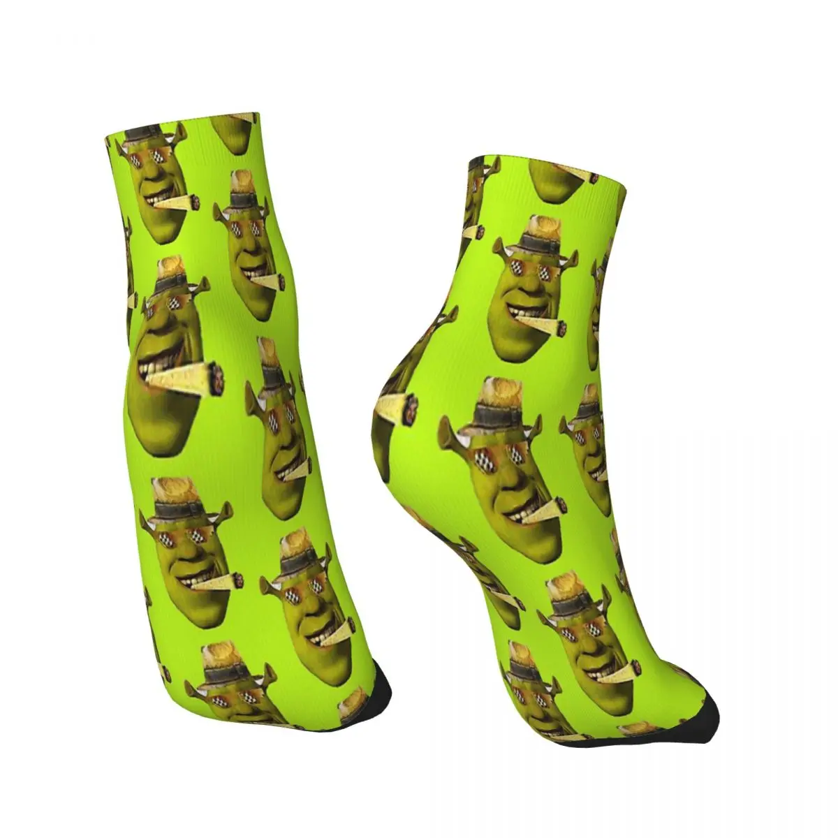 Pun Stickers Shrek Green Schreck Comedy Film Ankle Socks Male Mens Women Spring Stockings Printed