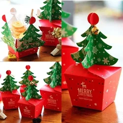 Christmas Advent Candy Box 20 Pcs Santa Paper Gift Box Christmas Tree Gift Packaging Paper Box Fashion Small Accessories Supplie