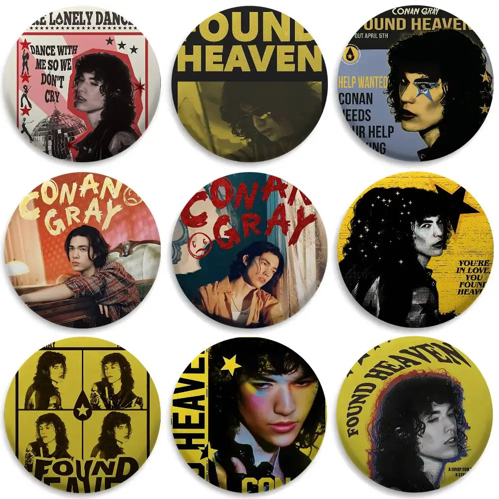 

C-Conan Grays Anime Badges Round Exquisite Badge Brooches Creative Pins For Clothes Hat Backpack Gift Accessories