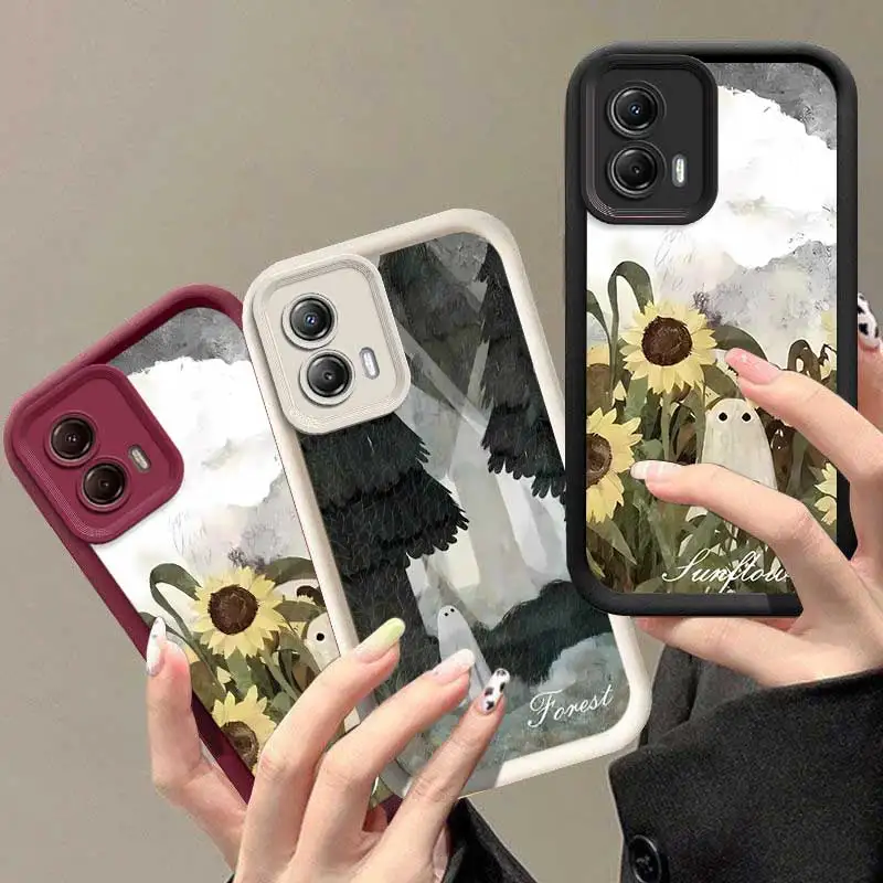 G53 Sunflower Ghost Sky Eye Ladder Phone Case For Motorola Moto G53 Cover image 6