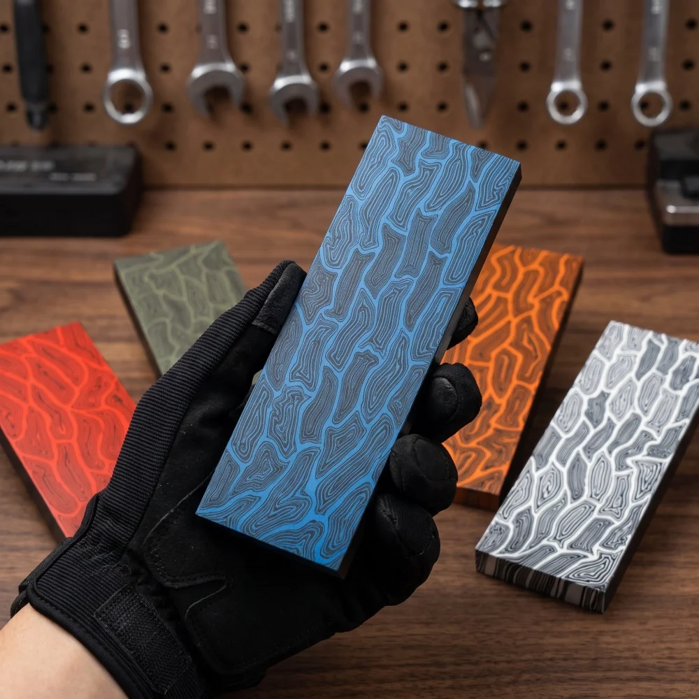 DIY Making Grip Scale Patch Accessories G10 Composite Material Board Damascus Tortoise Shell Pattern Knife Slingshot Handle 1PC