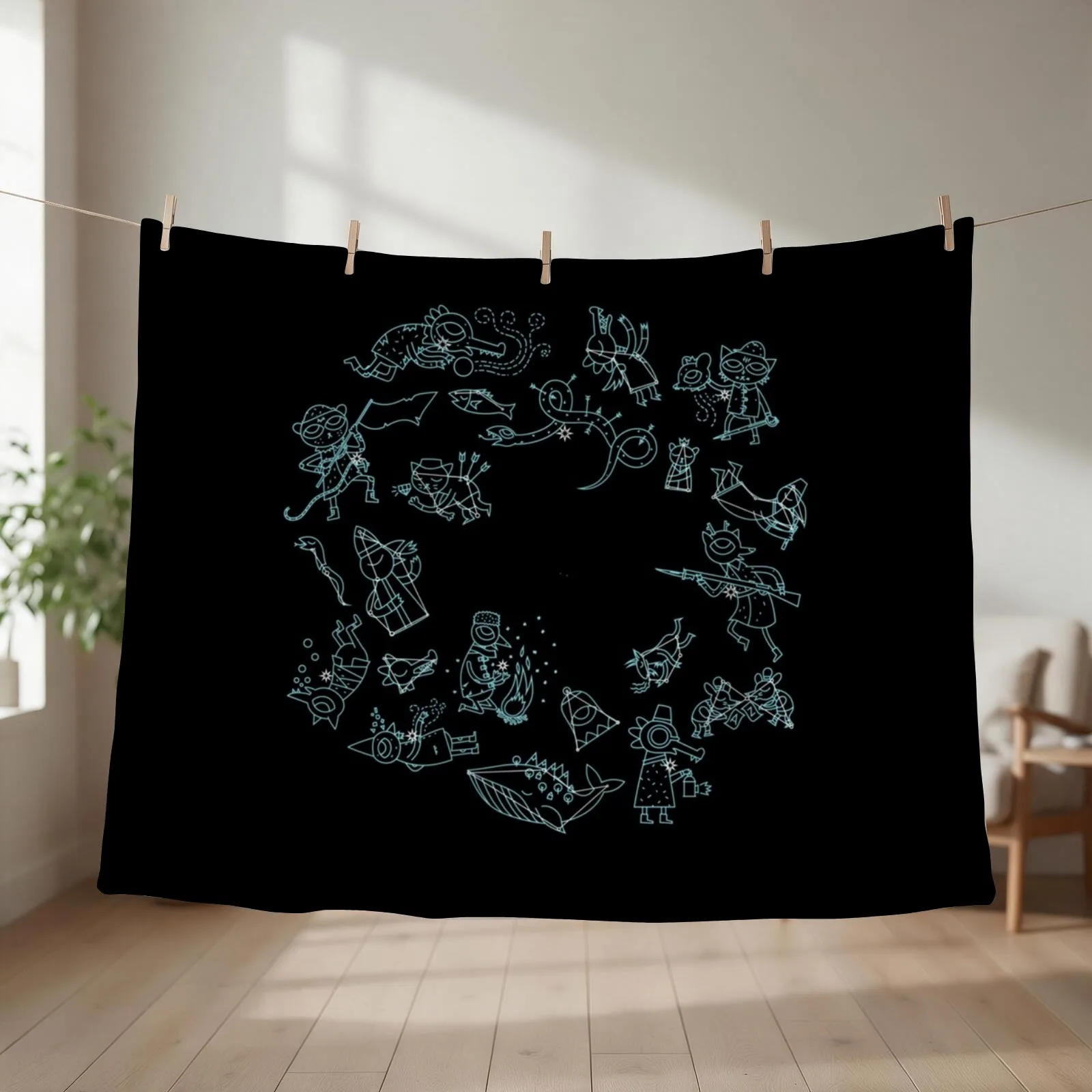 Night in the Woods Constellations \t Throw Blanket couch cozy soft plush fuzzy picnic outdoor blanket