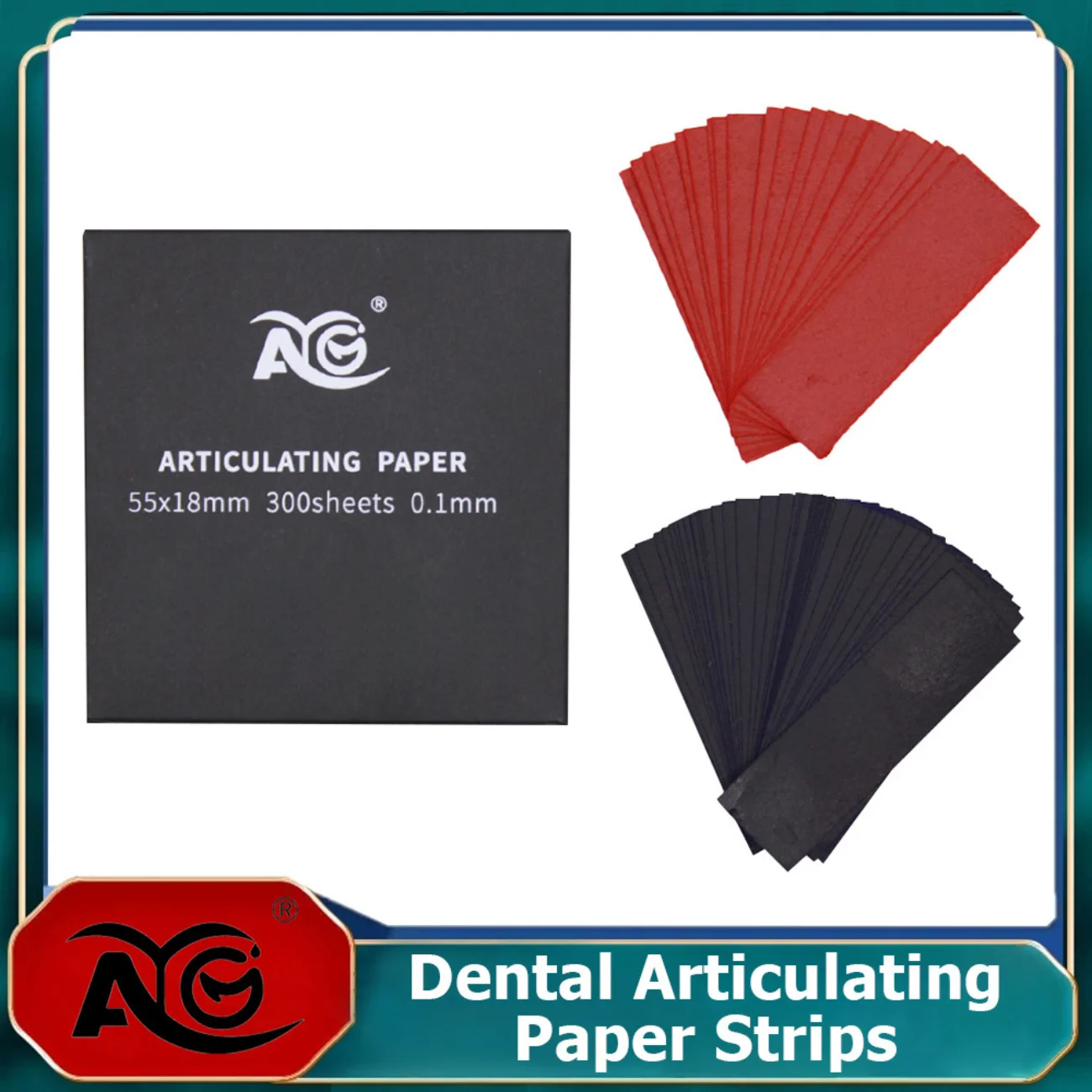 AG 300Pcs Occlusive Paper Dental Articulating Orthodontic Strip Paper Teeth Care Whitening Dentist Tools 55*18m Dropship