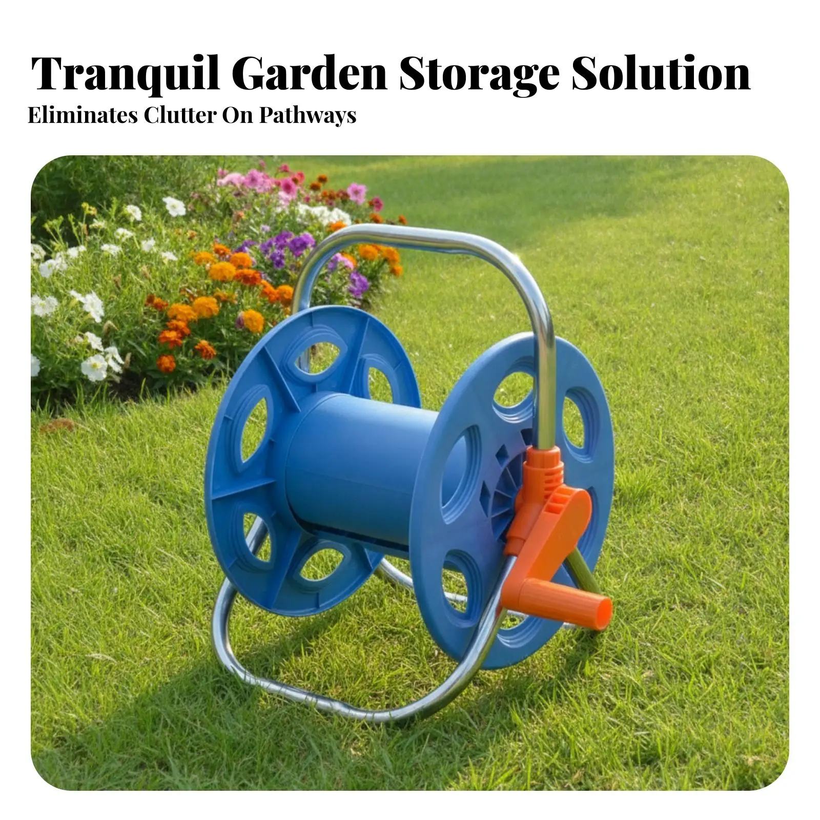 Freestanding Hose Reel Cart High-Strength for Patio, Gardeners, Residents