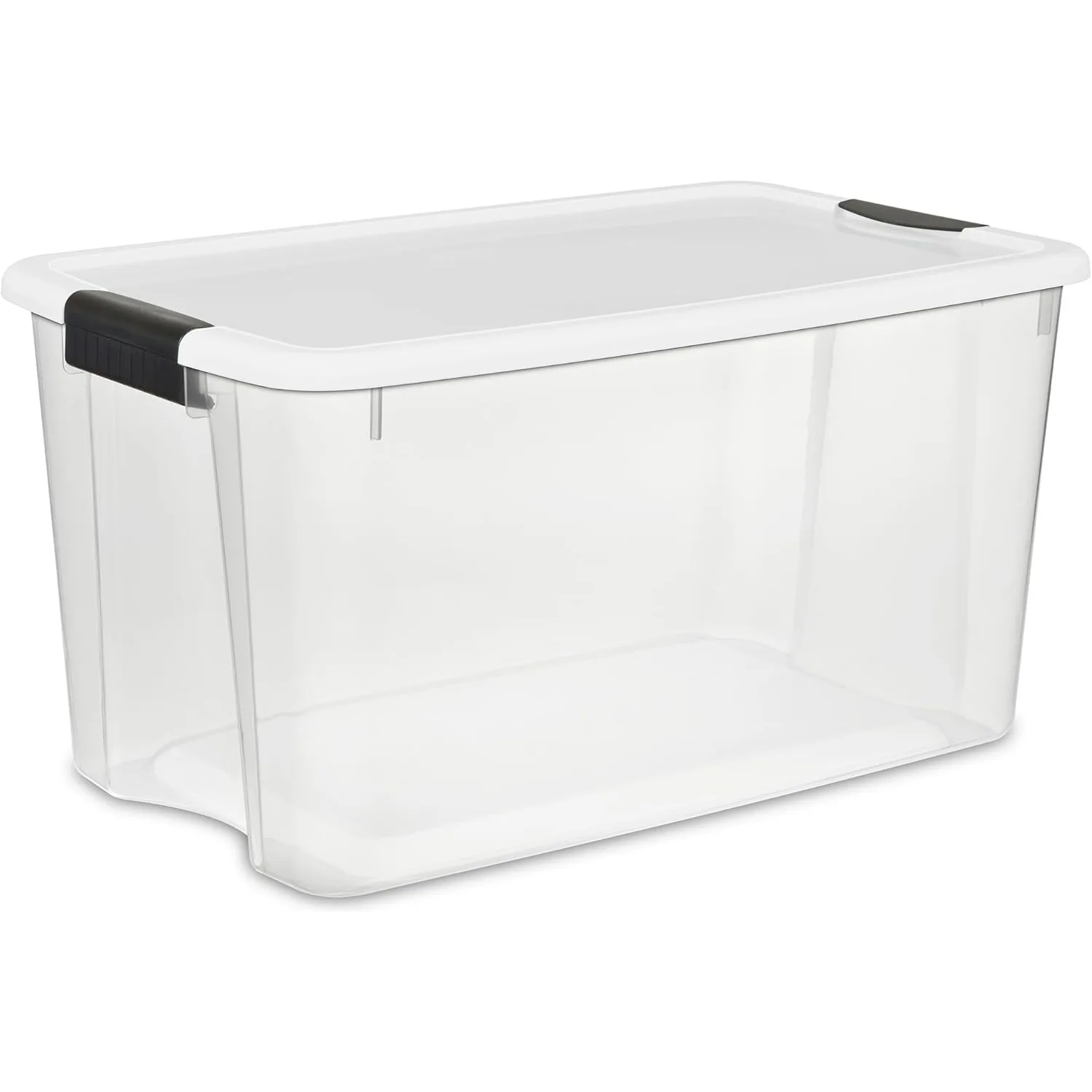 12-Pack Ultra Latching Box, Large Storage Bins w/ Lids, Clear Plastic, 70 Quart