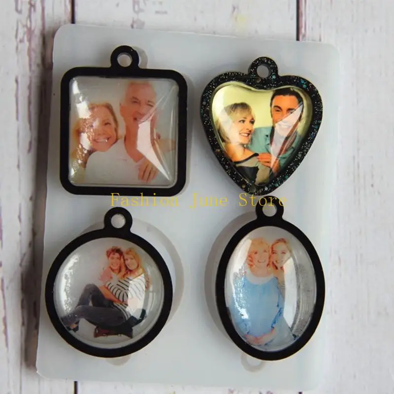 

N5KA Family Photo Frame Resin Silicone Mold DIY Jewelry Pendant Mold Craft Moulds