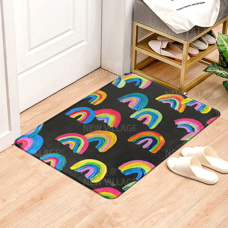 House entrance carpet Home door mat Modern  silk circle Nordic style Room Bath mat Foot bathroom non-slip Kitchen water absorp