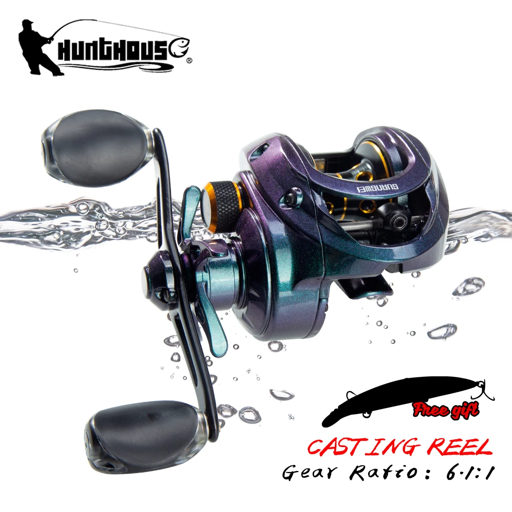 Hunthouse Baitcasting Fishing Reel 6.1:1 7KG Max Drag Ultra Light Casting Reel Shallow Cup For Freshwater Saltwate Fishing Coil