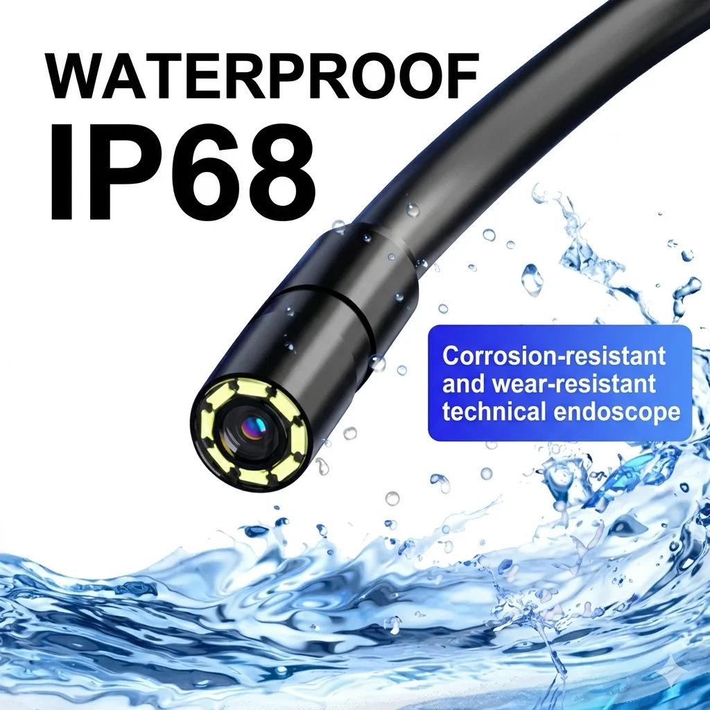 Cámara endoscópica HD 1920P iOS Android de 8 mm, boroscopio para iPhone, Samsung, Tipo-C, impermeable, para inspección de tuberías, alcantarillas y automóviles.