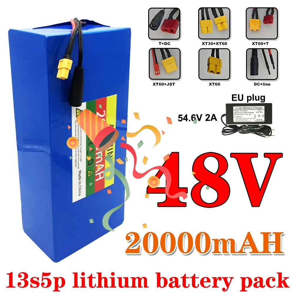 48V  20000mah Lithium 13s5p Battery Pack 48v 20000mAh 250W-1500W for Citycoco Motorized Scooter Batteries Built in BMS