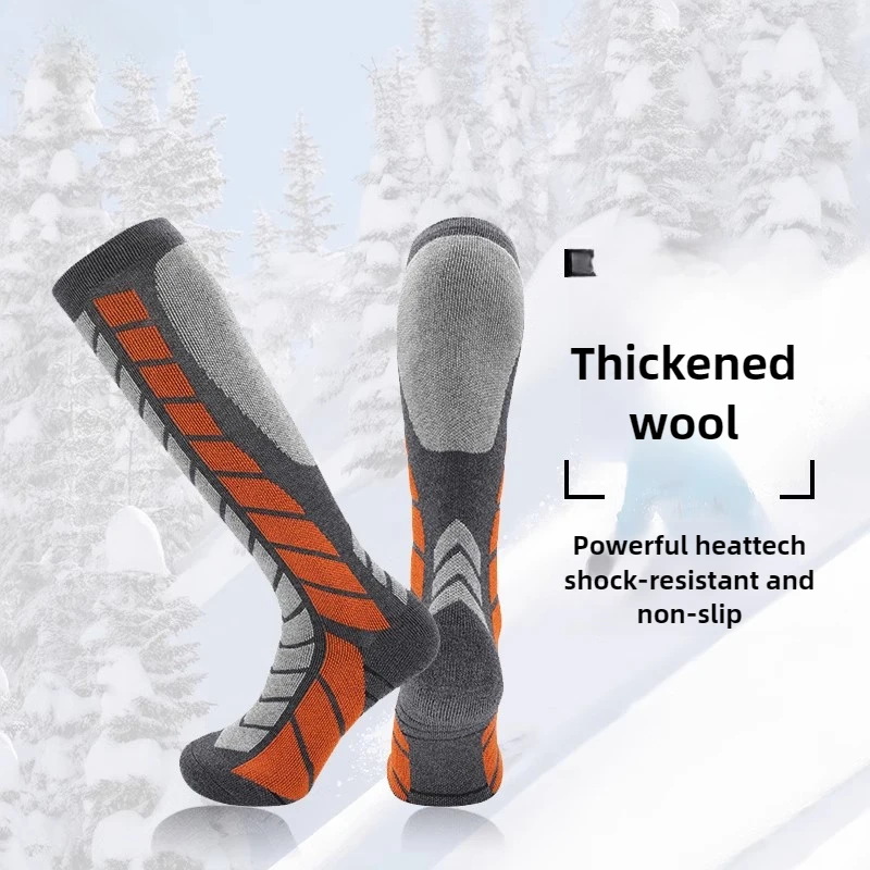 

Шерстяные лыжные носки, мужские зимние теплые утолщенные чулки, женские профессиональные зимние носки для катания на коньках, походов на открытом воздухе