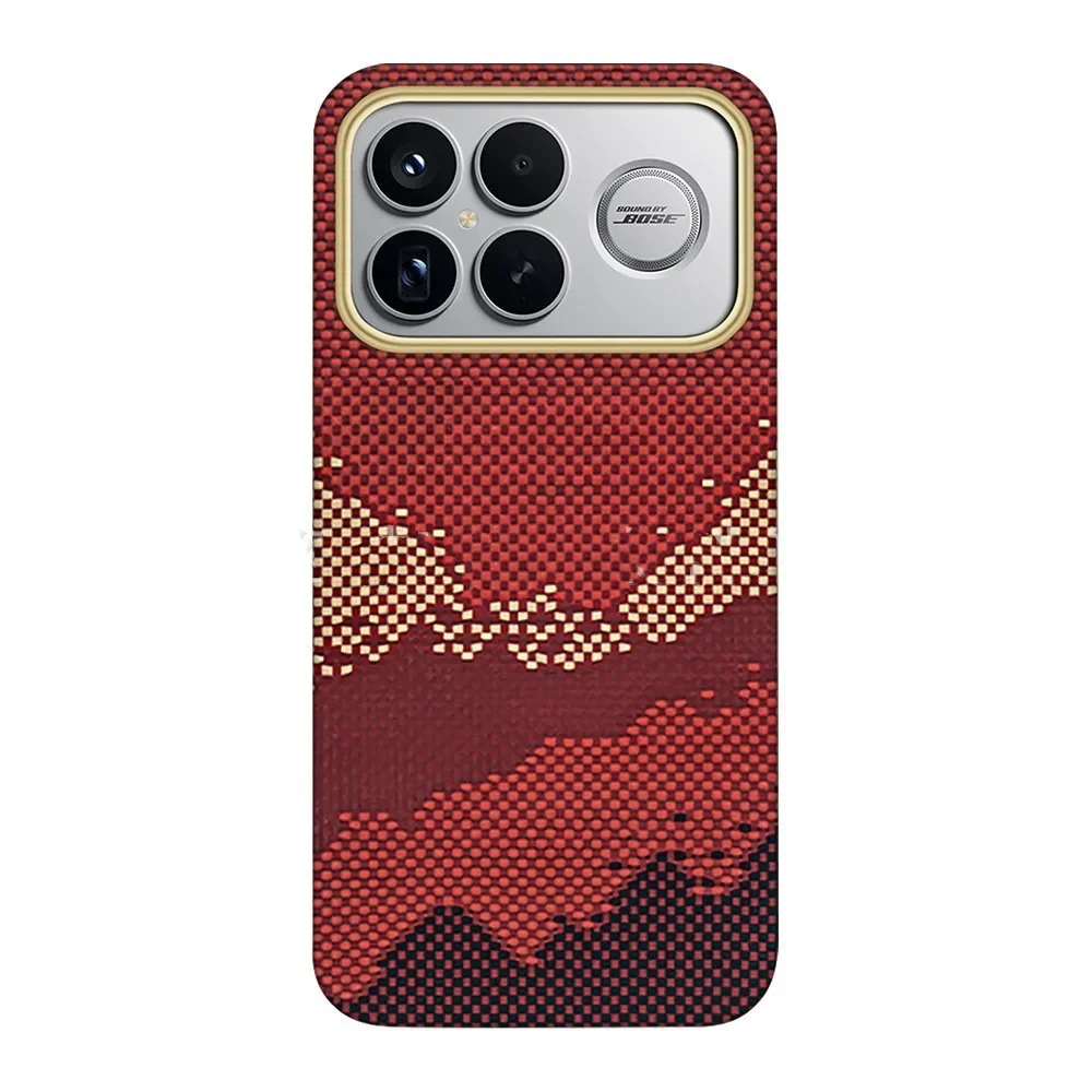 Real Aramid 600D Carbon Fiber Magnetic Phone Case for Poco F9 Ultra F9 Pro F8 Redmi K100 Pro Max K90 Alloy Lens Protect Cover