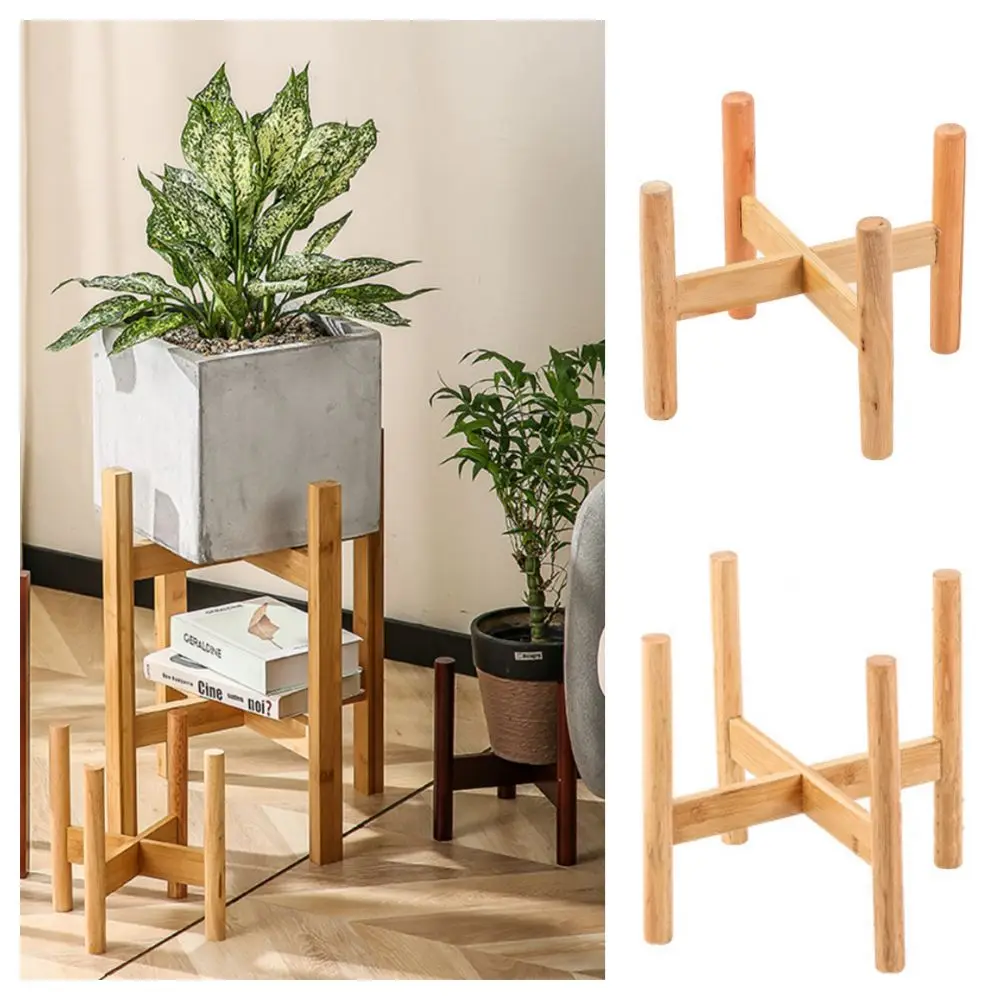 Floor-Standing Wood Flowerpot Holder Round Leg Home Decoration Bonsai Display Stand Gardening Supplies Succulents Organization