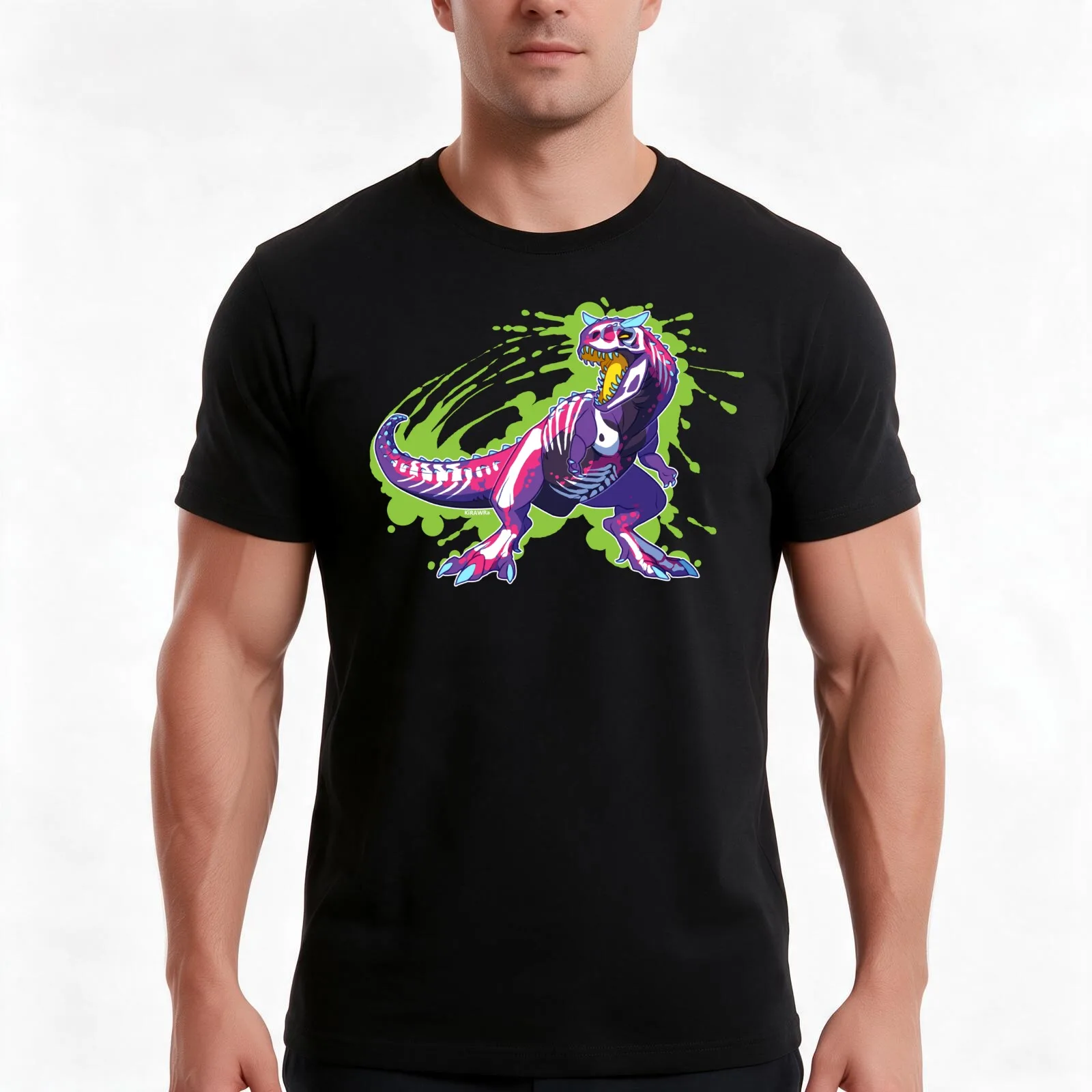 Radioactive Carnotaurus T-Shirt Summer Casual Cotton Tee Oversized Streetwear Tops Vintage Graphic Print Unisex Men Women