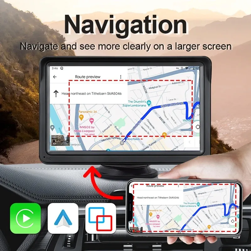 

7inch Car Radio Multimedia Video Player Wireless Carplay Supports Apple Carplay&Android Auto / Mirror link