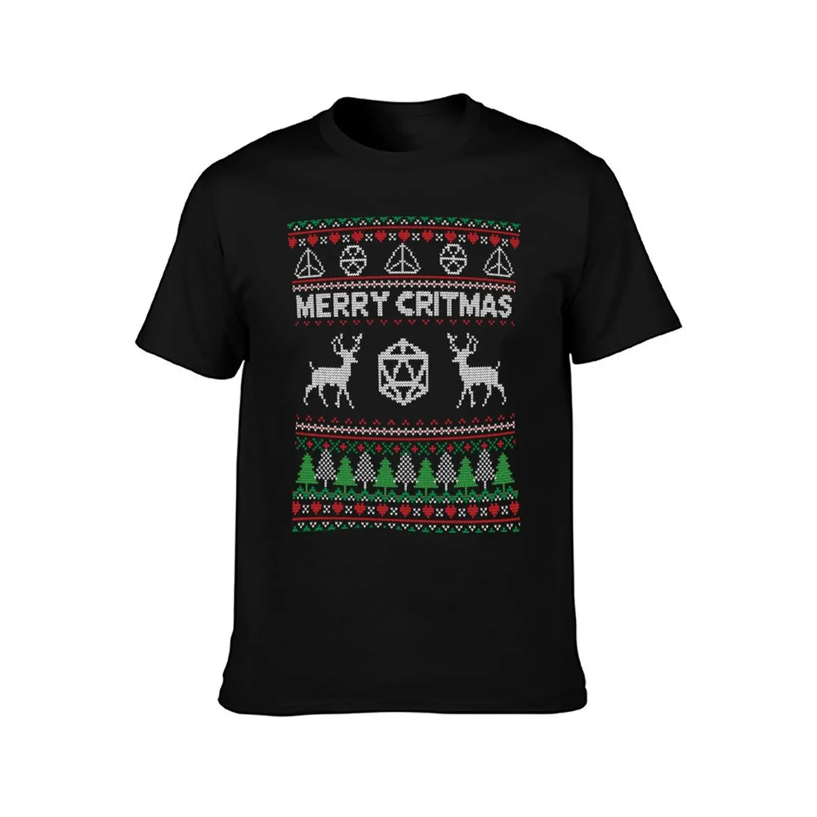 Merry Critmas DND Ugly Sweater - DND T-Shirt Minimal Art Print T-Shirt