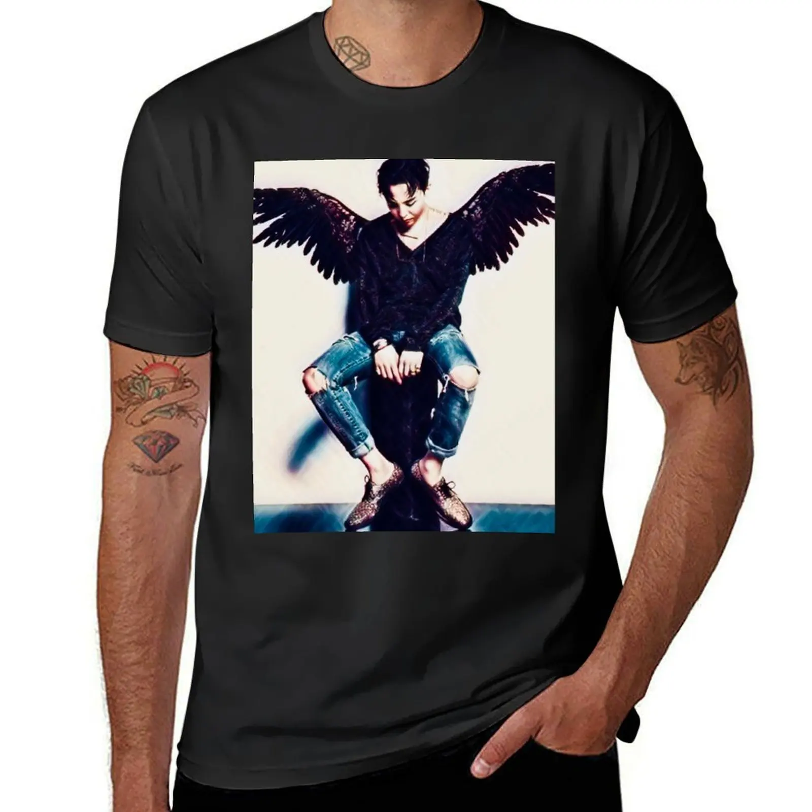 G dragon dark angel T-Shirt Blouse cute clothes plain t shirts for men pack