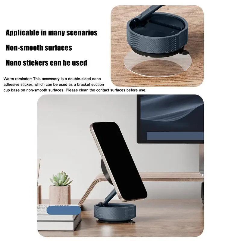 Vacuum Magnetic Phone Holder Foldable Rotatable Cellphone Bracket Portable Vacuum Magnetic Phone Mount Travel Automobile