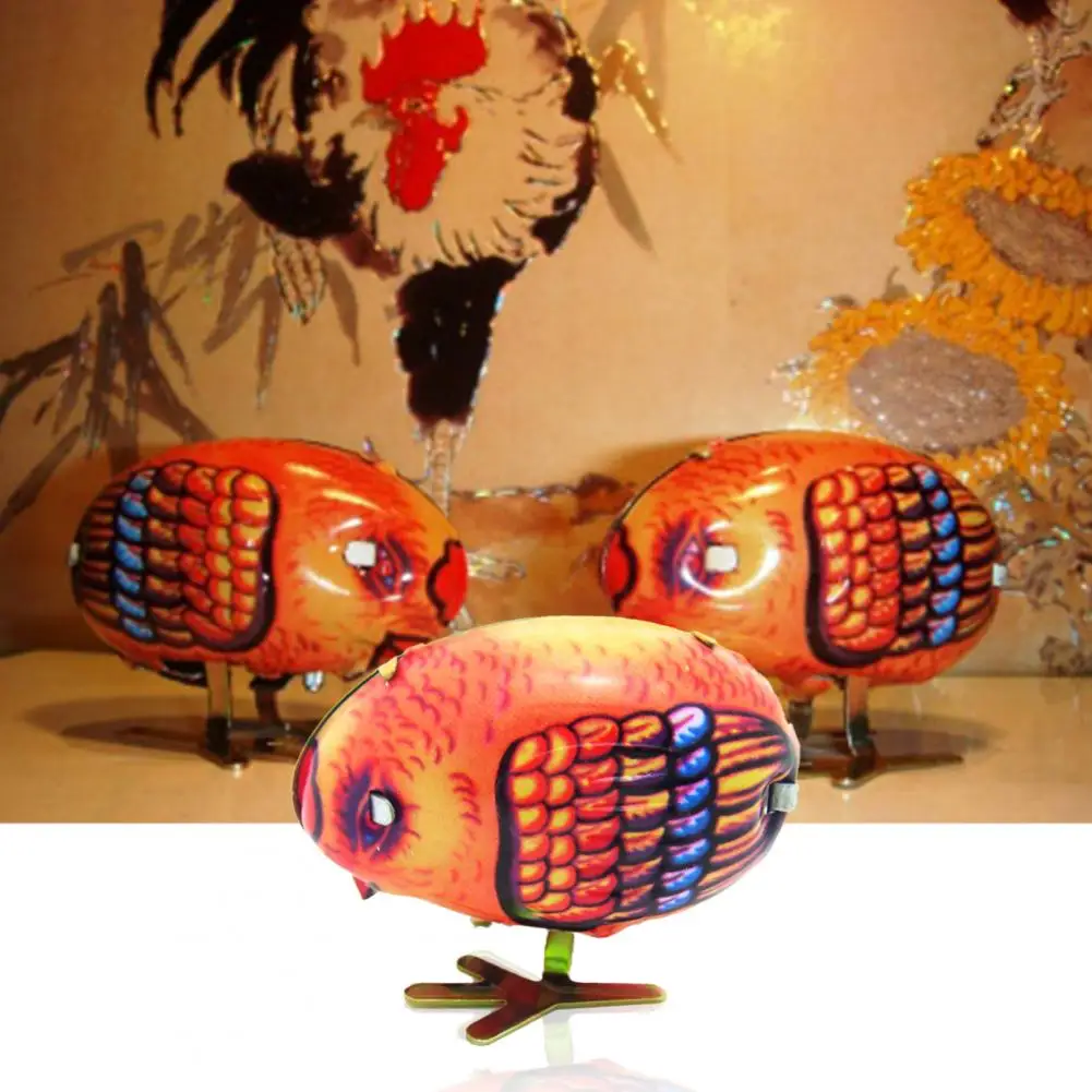 1Pc Cute Interesting Simulated Pecking Rice Lovely Interactive Toy Chick Clockwork Toy Battery-Free Boy Girl Chicken Wind-Up Toy