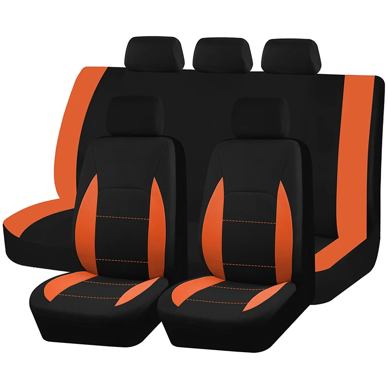 AUTOPLUS sportieve autostoelhoezen volledige set universele maat geschikt voor de meeste auto SUV vrachtwagen auto-accessoires interieur met airbag compatibel