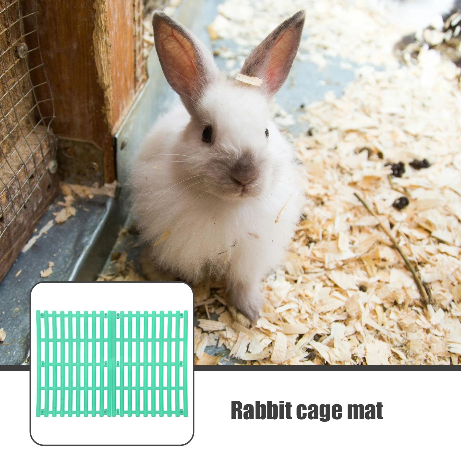 2Pcs Rabbit Cage Mat Durable Plastic Nonslip Floor Pads Easy Clean Small Animal Foot Mats Bunny Cage Accessories