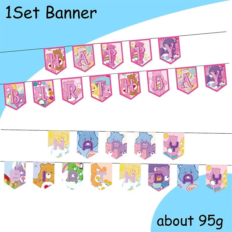 Care Bears  Theme gender reveal Party Decorations Set Cake Topper Latex Balloons Banner Princess Girl Party Supplies Decoration