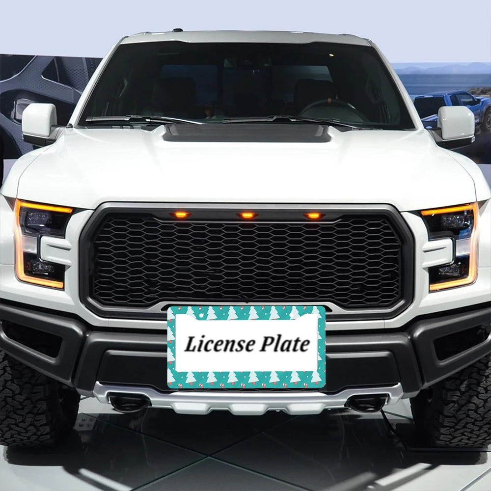 1 قطعة إطار لوحة ترخيص بنمط شجرة عيد الميلاد باللونين الأخضر والأبيض، مادة ألومنيوم، 6 × 12 بوصة، مع طقم براغي، رقم ريترو