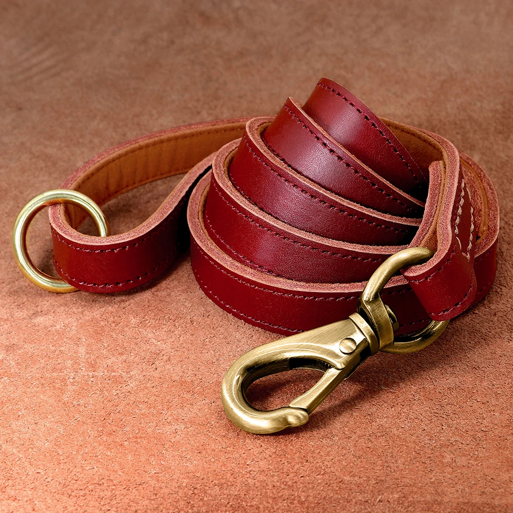 Personalisierte Hundehalsband-Leine aus echtem Leder, langlebige Hundehalsbänder, Gehbleine, Seil, frei mit Gravur für kleine, mittelgroße und große Hunde – Detail 23