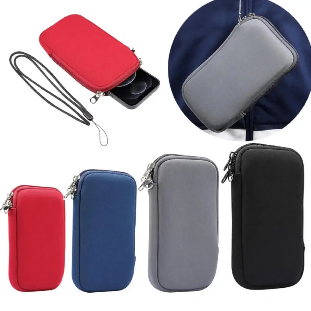 Neoprene Zipper Mobile Phone Bag 4.7-7.2inch Shockproof Universal Cellphone Storage Bags For iPhone Samsung Xiaomi Huawei