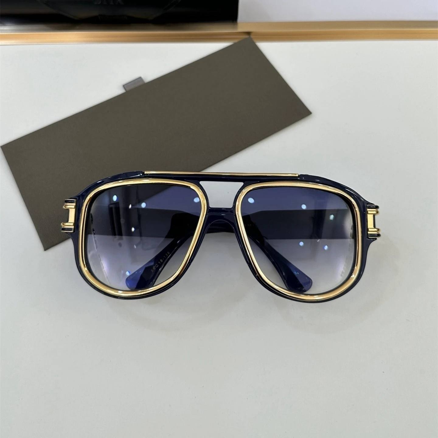 للجنسين جولة مزدوجة جسر المعادن الرجال النظارات الشمسية Grandmaster ستة نظارات الموضة رجل DTS900 أنيق الإناث نظارات شمسية