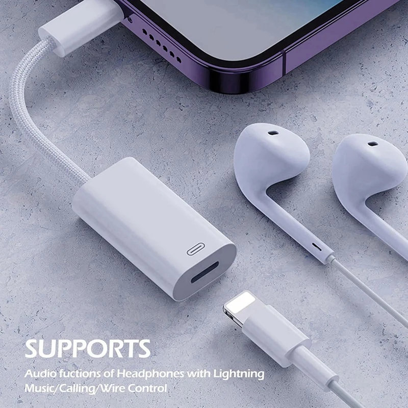 ABMF-USB C Male To For Apple Interfac Female Cable Converter Support Charging+Headphone+Call+Data Transmission For Iphone 16