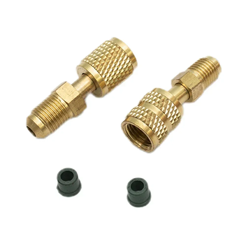 

2PCS Brass =R410a AC =Adapter =5/16\" 1/4\" AC Refrigeration Adapter Connector For Valve System Replacement For R410 R32 R22