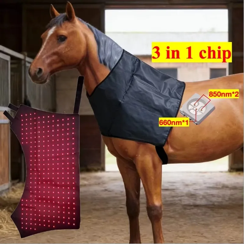 264PCS Leds Equine Chin Belly 660nm 850nm LED Red Light Near Infrared Pet Therapy for Horse Neck Pain Relief Horse