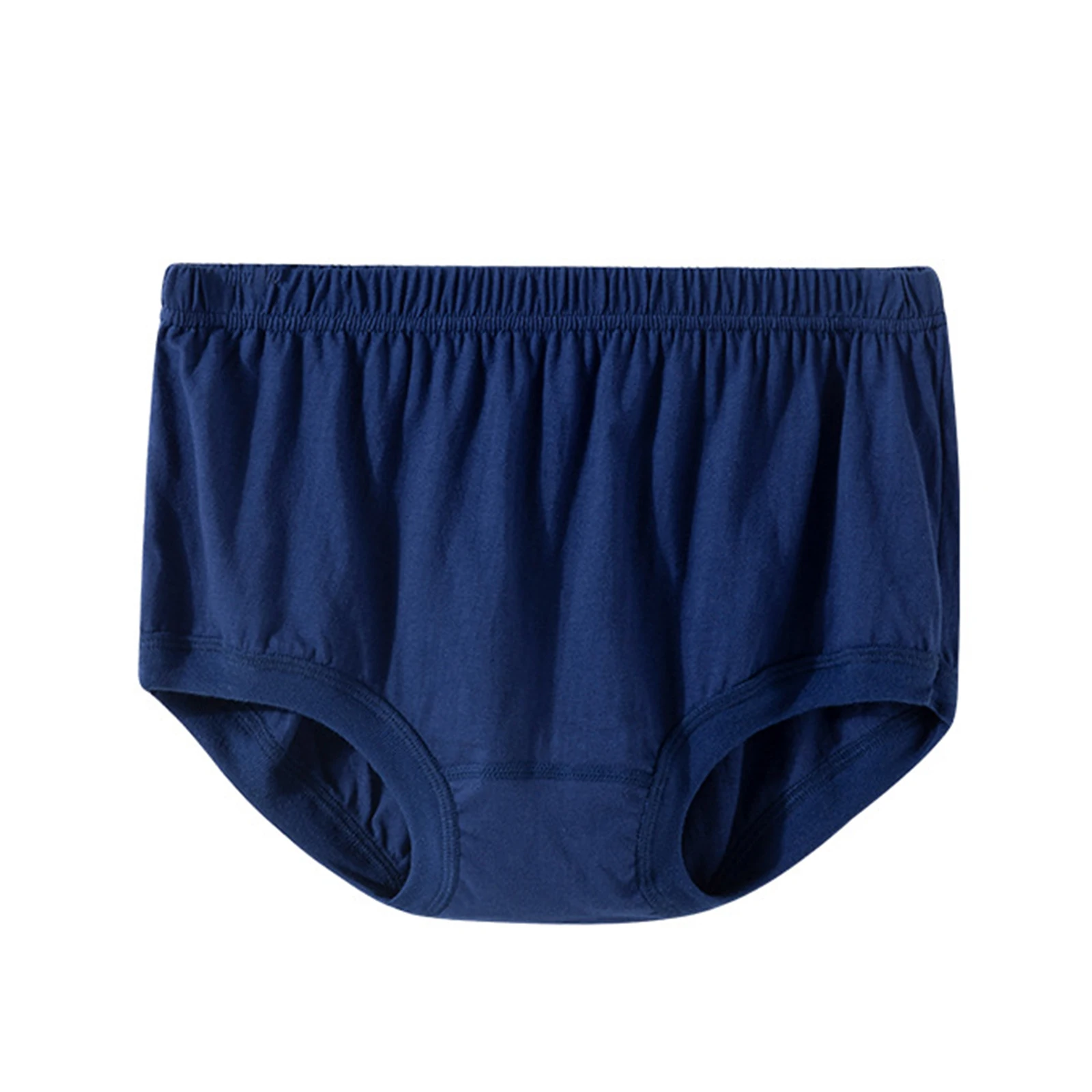 Men's Cotton Solid Color Loose Fit Elastic High Waisted Shorts Basic Casual Breathable Briefs Soft Comfy Underwear