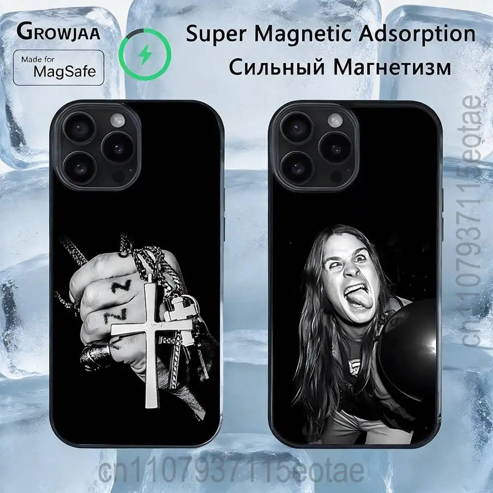 

Rock O-Ozzy SINGER O-Osbourne Magnetic Wireless Charging Case For iPhone 11,12,13,14,15,16,17,Pro,Max,Plus Shockproof Cover
