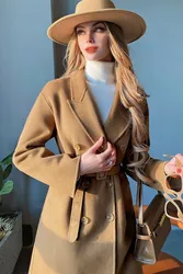 Dabuwawa Spring Autumn Female Trend Effortless Chic Double Face Wool Coat Outfits Office 2023 DF1DCO009